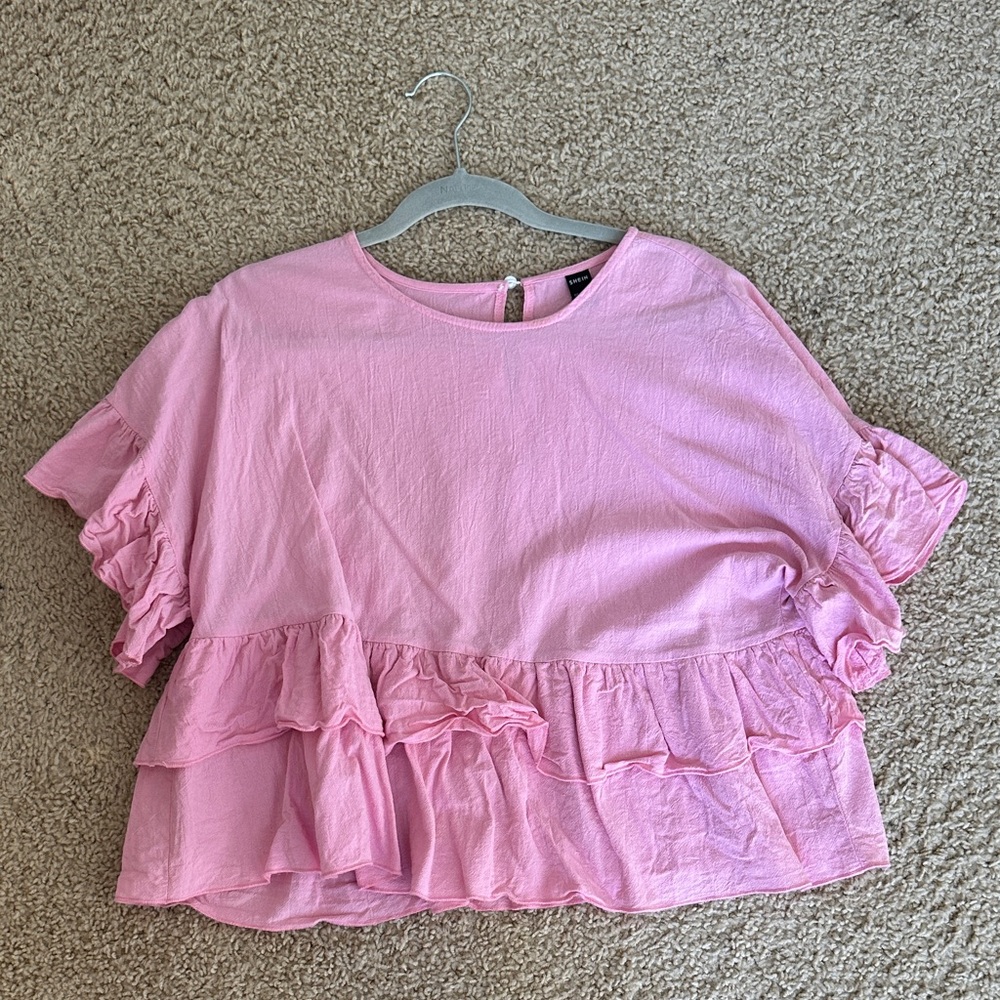 Pink Ruffled Blouse